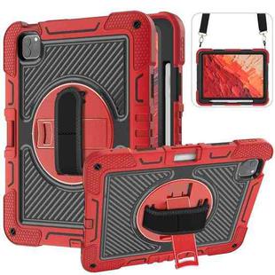 For iPad Pro 11 2024 360 Degree Rotation PC Contrast Silicone Tablet Case(Red + Black)