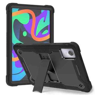 For Lenovo Tab M11 / Xiaoxin Pad 11 2024 Shockproof Silicone Hybrid PC Tablet Case with Holder(Black)