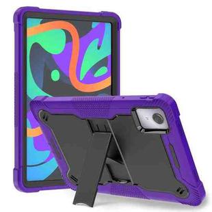 For Lenovo Tab M11 / Xiaoxin Pad 11 2024 Shockproof Silicone Hybrid PC Tablet Case with Holder(Black + Purple)