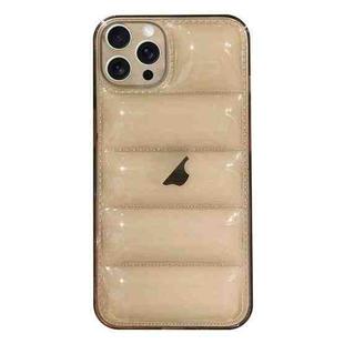 For iPhone 12 Pro Max Eiderdown Airbag Glossy TPU Phone Case(Transparent Black)