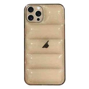 For iPhone 13 Pro Eiderdown Airbag Glossy TPU Phone Case(Transparent Black)