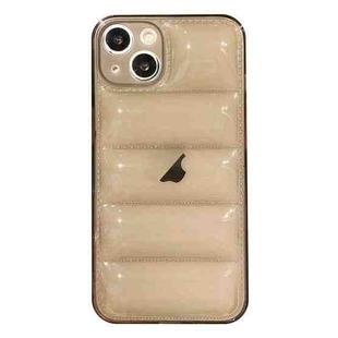 For iPhone 15 Eiderdown Airbag Glossy TPU Phone Case(Transparent Black)