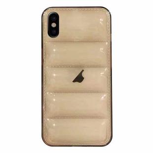 For iPhone XS / X Eiderdown Airbag Glossy TPU Phone Case(Transparent Black)
