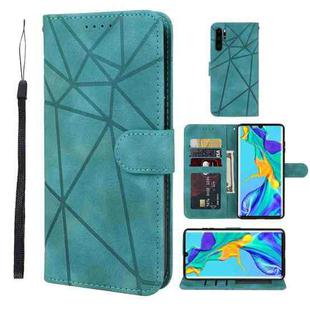 For Huawei P30 Pro Skin Feel Geometric Lines Leather Phone Case(Green)