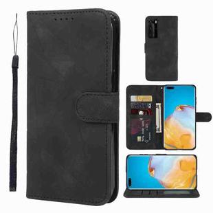 For Huawei P40 Pro Skin Feel Geometric Lines Leather Phone Case(Black)