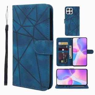 For Honor X30i Skin Feel Geometric Lines Leather Phone Case(Blue)