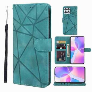 For Honor X30i Skin Feel Geometric Lines Leather Phone Case(Green)