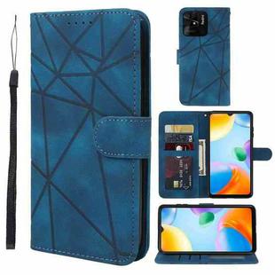 For Xiaomi Redmi 10C Skin Feel Geometric Lines Leather Phone Case(Blue)