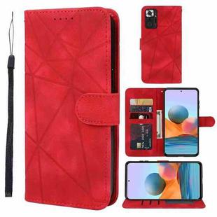 For Xiaomi Redmi Note 10 Pro Skin Feel Geometric Lines Leather Phone Case(Red)