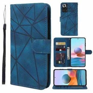 For Xiaomi Redmi Note 10 Pro Skin Feel Geometric Lines Leather Phone Case(Blue)