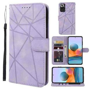 For Xiaomi Redmi Note 10 Pro Skin Feel Geometric Lines Leather Phone Case(Purple)