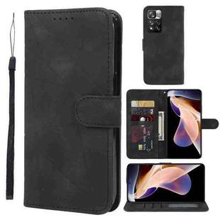 For Xiaomi Redmi Note 11 Pro+ 5G Skin Feel Geometric Lines Leather Phone Case(Black)