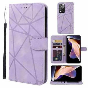 For Xiaomi Redmi Note 11 Pro+ 5G Skin Feel Geometric Lines Leather Phone Case(Purple)