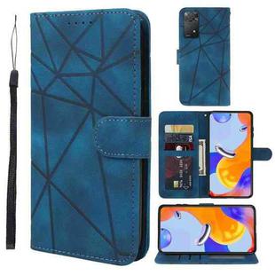 For Xiaomi Redmi Note 11 Global Skin Feel Geometric Lines Leather Phone Case(Blue)
