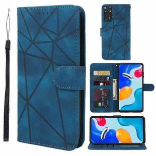 For Xiaomi Redmi Note 11S Skin Feel Geometric Lines Leather Phone Case(Blue)