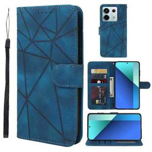 For Xiaomi Redmi Note 13 4G Global Skin Feel Geometric Lines Leather Phone Case(Blue)