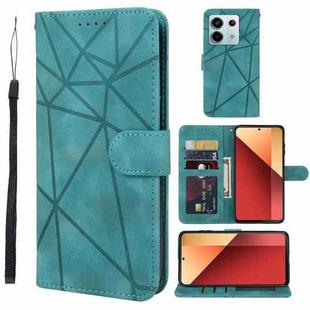 For Xiaomi Redmi Note 13 Pro 4G Global Skin Feel Geometric Lines Leather Phone Case(Green)