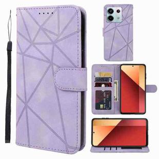 For Xiaomi Redmi Note 13 Pro 4G Global Skin Feel Geometric Lines Leather Phone Case(Purple)