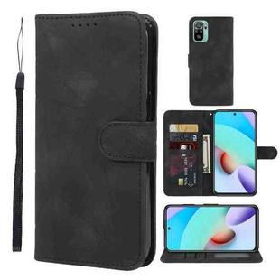 For Xiaomi Redmi 10 Skin Feel Geometric Lines Leather Phone Case(Black)