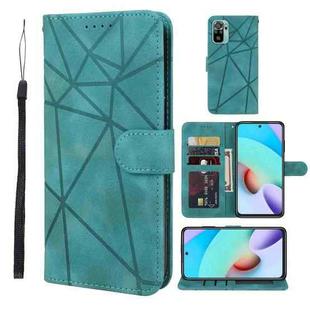 For Xiaomi Redmi 10 Skin Feel Geometric Lines Leather Phone Case(Green)