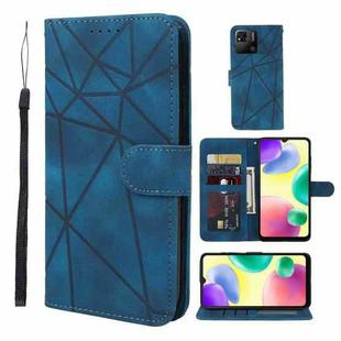 For Xiaomi Redmi 10A / 9C Skin Feel Geometric Lines Leather Phone Case(Blue)
