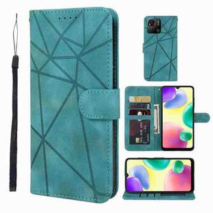 For Xiaomi Redmi 10A / 9C Skin Feel Geometric Lines Leather Phone Case(Green)