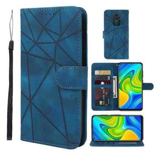 For Xiaomi Redmi 10X 4G Skin Feel Geometric Lines Leather Phone Case(Blue)