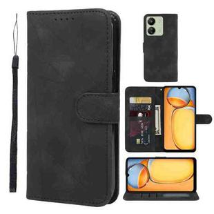 For Xiaomi Redmi 13C Skin Feel Geometric Lines Leather Phone Case(Black)