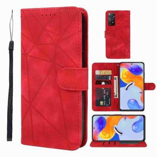 For Xiaomi Redmi Note 11 Pro 5G Skin Feel Geometric Lines Leather Phone Case(Red)