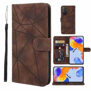 For Xiaomi Redmi Note 11 Pro 5G Skin Feel Geometric Lines Leather Phone Case(Brown)