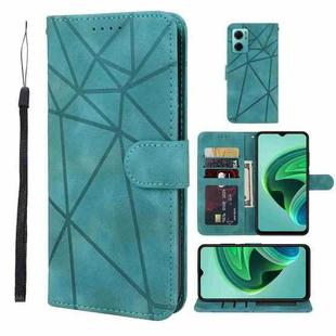 For Xiaomi Redmi Note 11E Skin Feel Geometric Lines Leather Phone Case(Green)