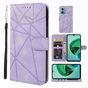 For Xiaomi Redmi Note 11E Skin Feel Geometric Lines Leather Phone Case(Purple)