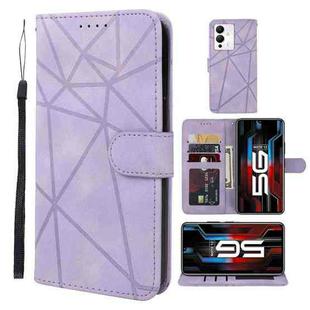 For Xiaomi Redmi Note 12 5G Global Skin Feel Geometric Lines Leather Phone Case(Purple)