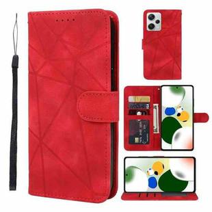 For Xiaomi Redmi Note 12 Pro 5G Global Skin Feel Geometric Lines Leather Phone Case(Red)