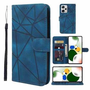 For Xiaomi Redmi Note 12 Pro 5G Global Skin Feel Geometric Lines Leather Phone Case(Blue)