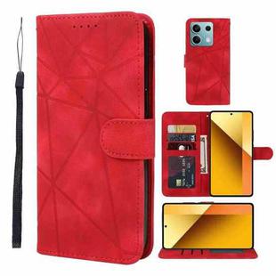 For Xiaomi Redmi Note 13 5G Global Skin Feel Geometric Lines Leather Phone Case(Red)