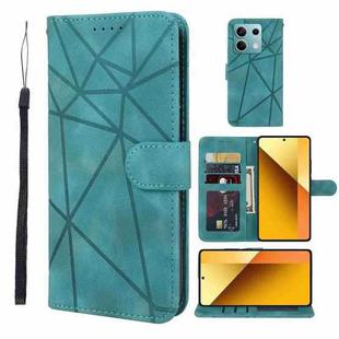 For Xiaomi Redmi Note 13 5G Global Skin Feel Geometric Lines Leather Phone Case(Green)