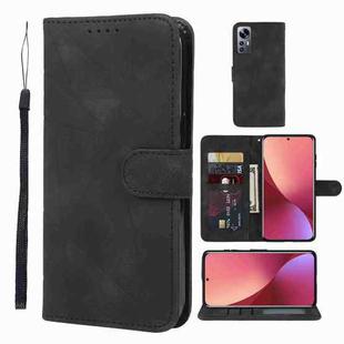 For Xiaomi 12 Skin Feel Geometric Lines Leather Phone Case(Black)