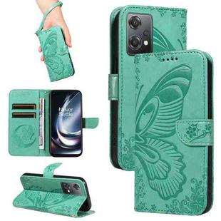 For OnePlus Nord CE 2 Lite / Realme 9 Pro Swallowtail Butterfly Embossed Leather Phone Case(Green)