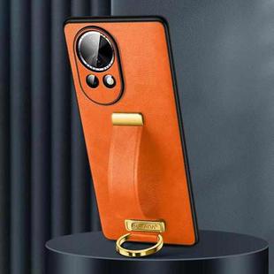 For Huawei nova 12 / nova 13 SULADA PC Hybrid Leather Texture Skin Feel Shockproof Phone Case(Orange)