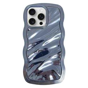 For iPhone 15 Pro Max Wave Plated PC Hybrid TPU Phone Case(Sierra Blue)