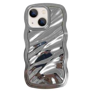 For iPhone 15 Wave Plated PC Hybrid TPU Phone Case(Silver)