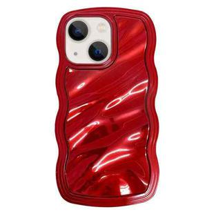 For iPhone 15 Wave Plated PC Hybrid TPU Phone Case(Red)