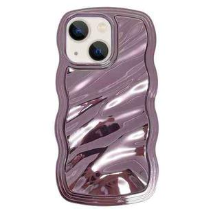For iPhone 15 Wave Plated PC Hybrid TPU Phone Case(Purple)