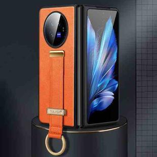 For vivo X Fold3 SULADA PC + Leather Texture Skin Feel Shockproof Phone Case(Orange)