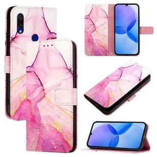 For Xiaomi Redmi 7 PT003 Marble Pattern Flip Leather Phone Case(Pink Purple Gold)