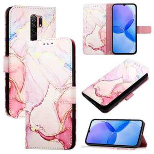 For Xiaomi Redmi 9 / 9 Prime India PT003 Marble Pattern Flip Leather Phone Case(Rose Gold)