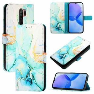 For Xiaomi Redmi 9 / 9 Prime India PT003 Marble Pattern Flip Leather Phone Case(Green)