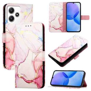 For Xiaomi Redmi 12 4G / 5G Global & India PT003 Marble Pattern Flip Leather Phone Case(Rose Gold)