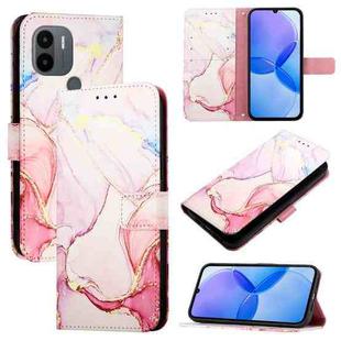 For Xiaomi Redmi A1+ / Poco C50 PT003 Marble Pattern Flip Leather Phone Case(Rose Gold)